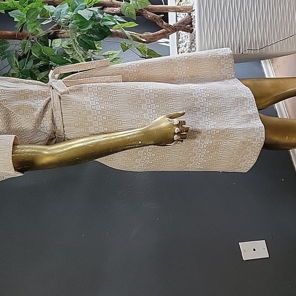 Vintage Puritan Forever Young Cream Geometric Print Shift Groovy Dress Size 8 - Picture 7 of 11